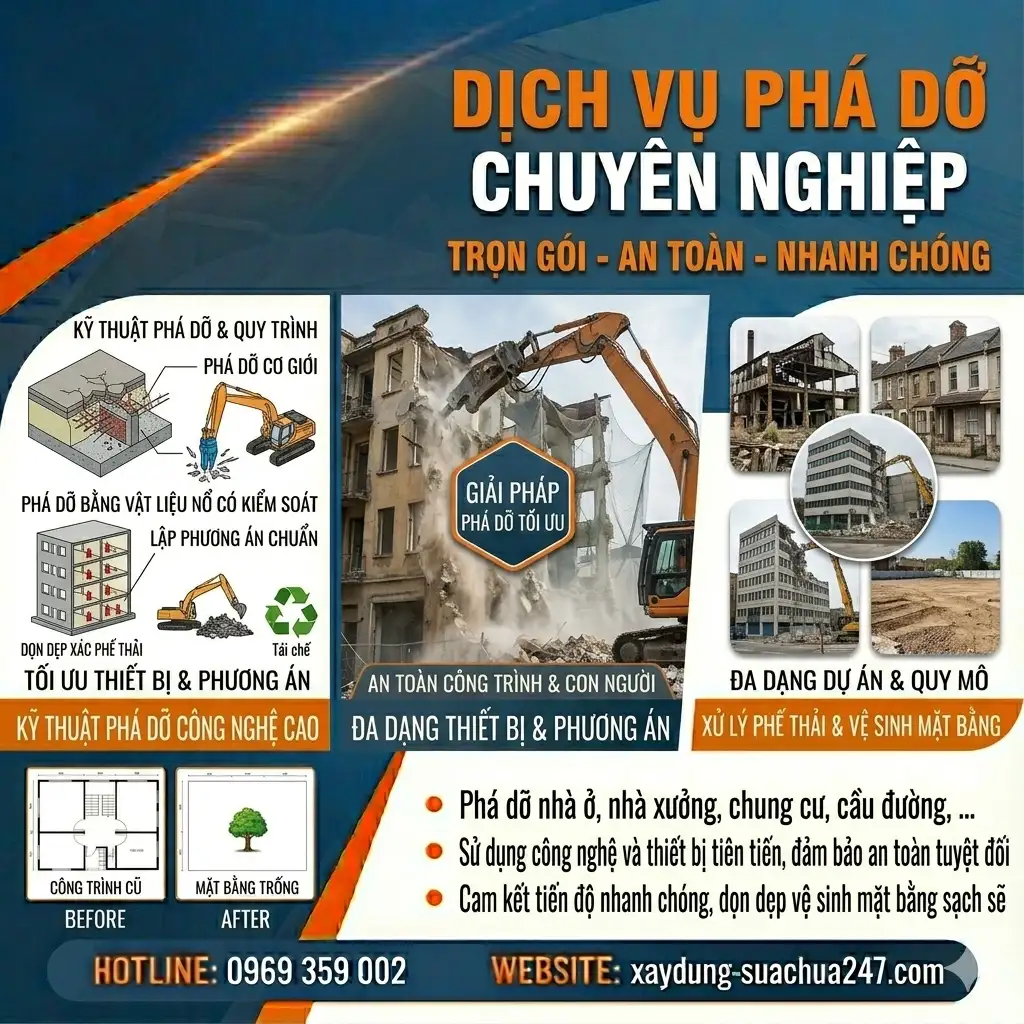 Dịch Vụ Phá Dỡ Công Trình Uy Tín – Nhanh Gọn, An Toàn, Giá Tốt 2026